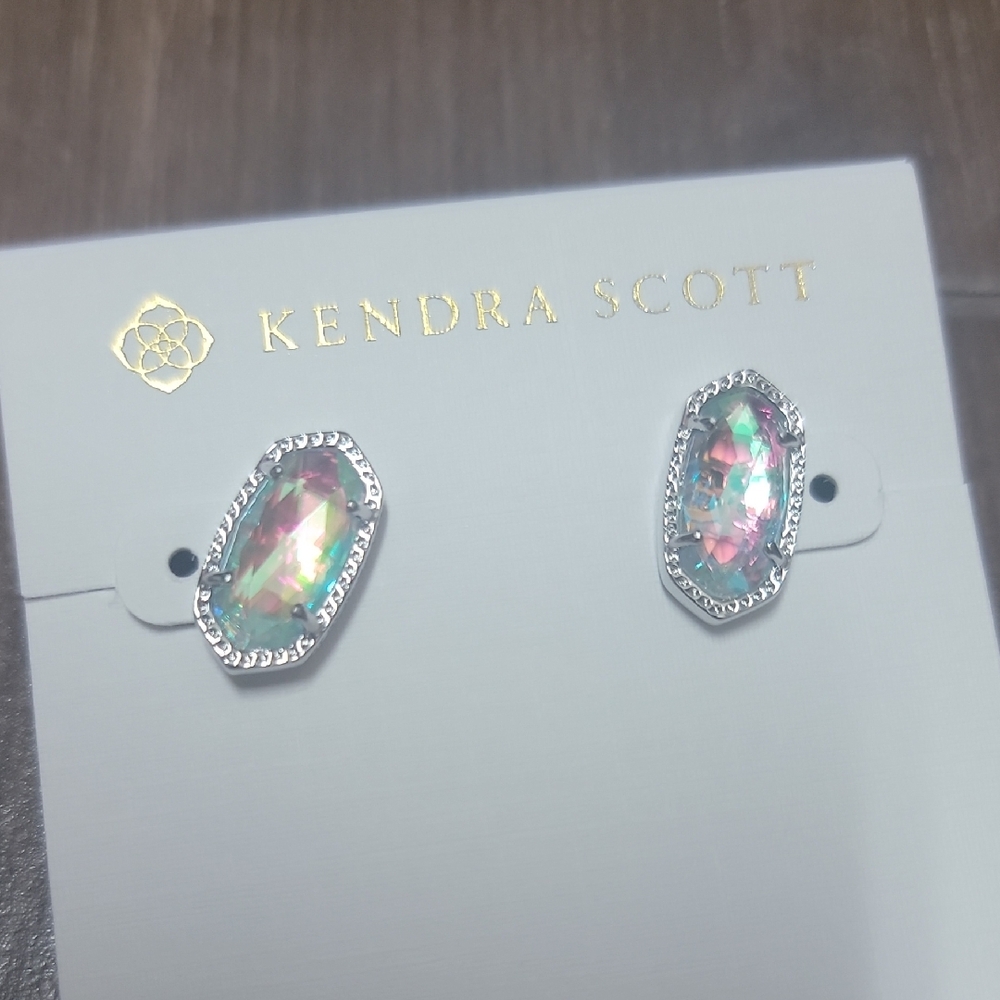 Kendra Scott Iridescent Silver Earrings